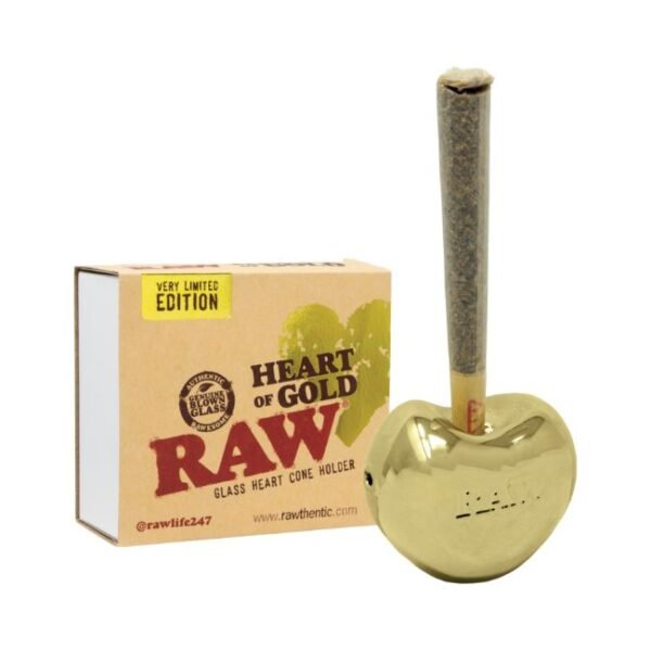 RAW GLASS GOLD HEART VERY LIMITED EDITION CONE HOLDER