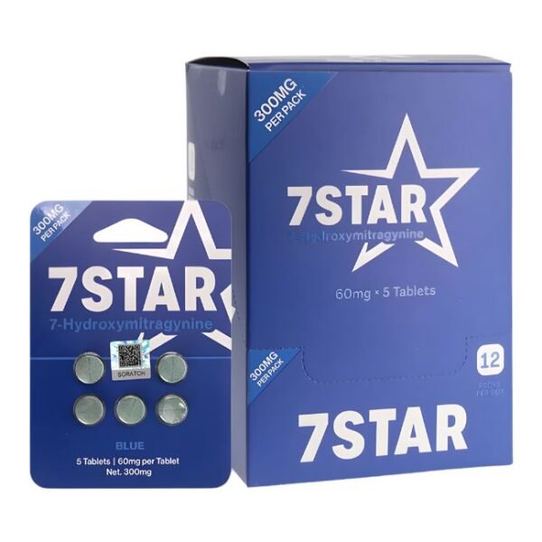 7 STAR 7-HYDROXYMITRAGYNINE 60MG PER TABLET 5CT/12PK