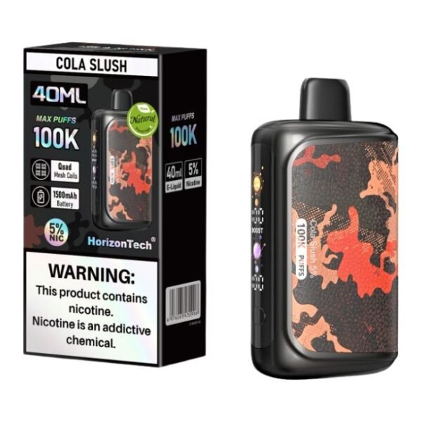 HORIZON TECH 5% DISPOSABLE (200ML) 100K PUFFS 5CT/ BOX (TEXAS COMPLIANT)