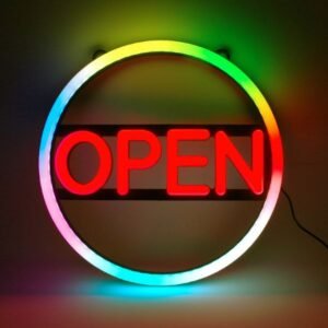 LED NEON SIGN OPEN WITH REMOTE CONTROL (16X16'')