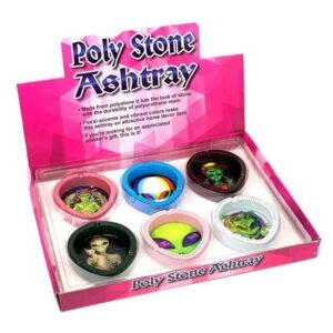 POLY STONE ASHTRAY 6CT/ BOX