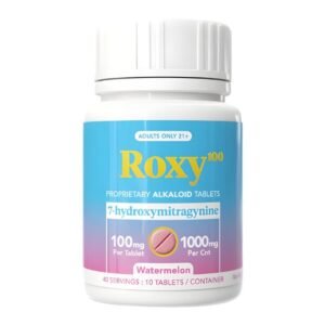 ROXY 7-HYDROXY MITRAGYNINE PROPRIETARY ALKELOID 100MG PER TABLET 10CT BOTTLE