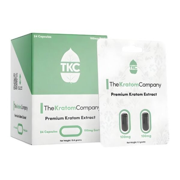 THE KRATOM COMPANY PREMIUM KRATOM EXTRACT 100MG 24PC CAPSULES 12CT/ BOX