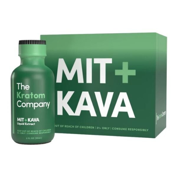 THE KRATOM COMPANY 100MG MIT + 200MG KAVA GREEN 2OZ 59ML SHOTS 12CT/ BOX