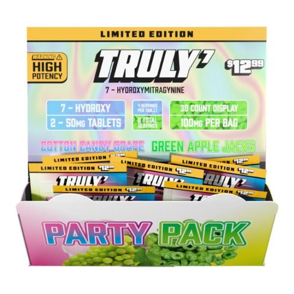 TRULY 7-HYDROXY PARTY PACK 50MG PER TABLET 2CT/ 30PK DISPLAY (PRE PRICED $12.99)