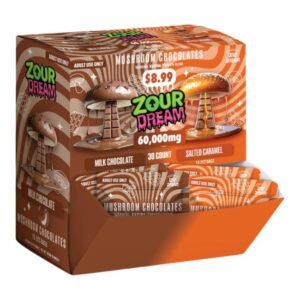 ZOUR DREAM X DRIP DREAM MUSHROOM XXXTRA STRENGHT 60,000MG CHOCOLATES 2CT/30PK DISPLAY