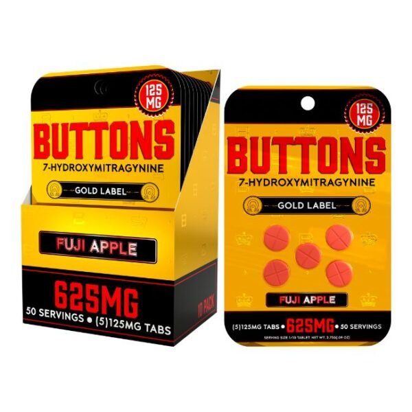BUTTONS 7-HYDROXY GOLD LABEL 125MG PER TABLET 5CT/10PK