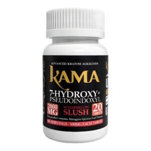 KAMA 7-HYDROXY + PSEUDO ADVANCED KRATOM ALKALOID 100MG PER TABLET 20CT JARS