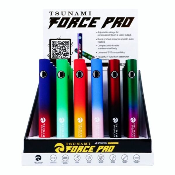 TSUNAMI FORCE PRO 1100mAH BATTERY ASSORTED COLOR 24CT/ BOX (B-1044)