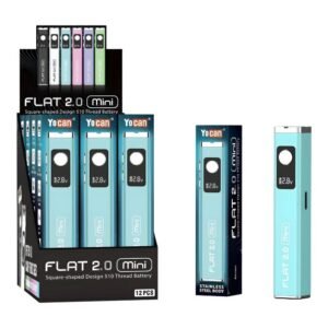 YOCAN FLAT 2.0 MINI CARTRIDGE 400mAH VAPE BATTERY ASSORTED COLOR 12CT/ DISPLAY