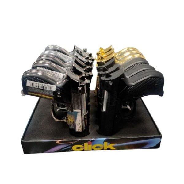 CLICK DOUBLE FLAME 9MM PISTOL TORCH LIGHTER 12CT/ DISPLAY
