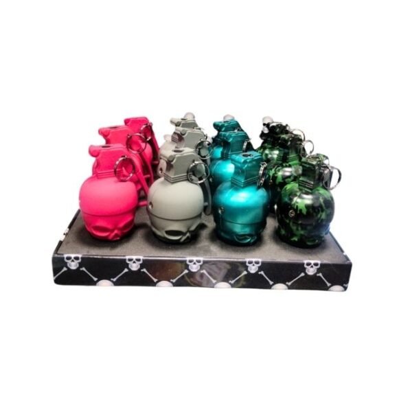 TECHNO 2.75'' SKULL GRENADE TORCH LIGHTER 12CT/ DISPLAY