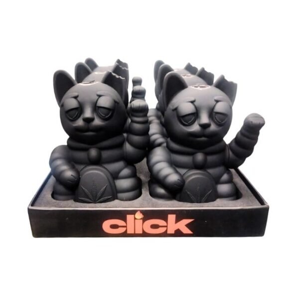 CLICK 4'' BLACK LUCKY CAT TORCH LIGHTER 6CT/ DISPLAY