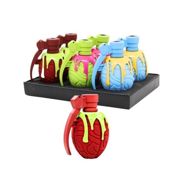 CLICK 4'' RUBBER FINISH GRENADE TORCH LIGHTER 6CT/ DISPLAY