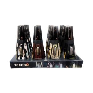 TECHNO TRIANGLE SHAPE ASSORTED DESIGN TORCH LIGHTER 12CT/ DISPLAY