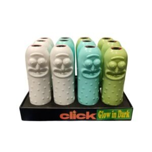 CLICK RUBBER FINISH PICKLE DESIGN TORCH LIGHTER 12CT/ DISPLAY