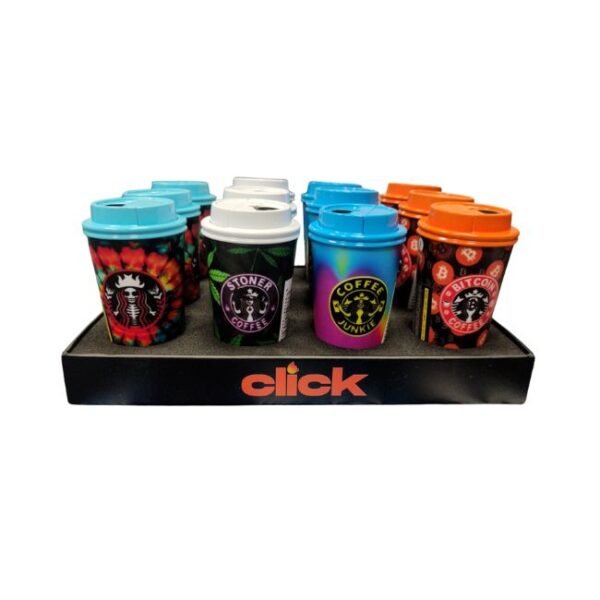 CLICK COFFEE CUP TORCH LIGHTER 12CT/ DISPLAY