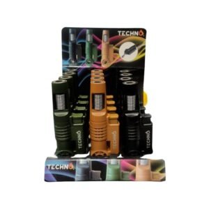 TECHNO TORCH LIGHTER WITH CIGAR CUTTER 12CT/ DISPLAY
