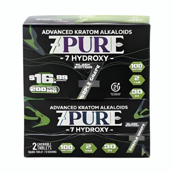 7PURE 7HYDROXY BLACK EDITION 100MG PER TABLET 2CT/30PK (PRE PRICED $16.99)