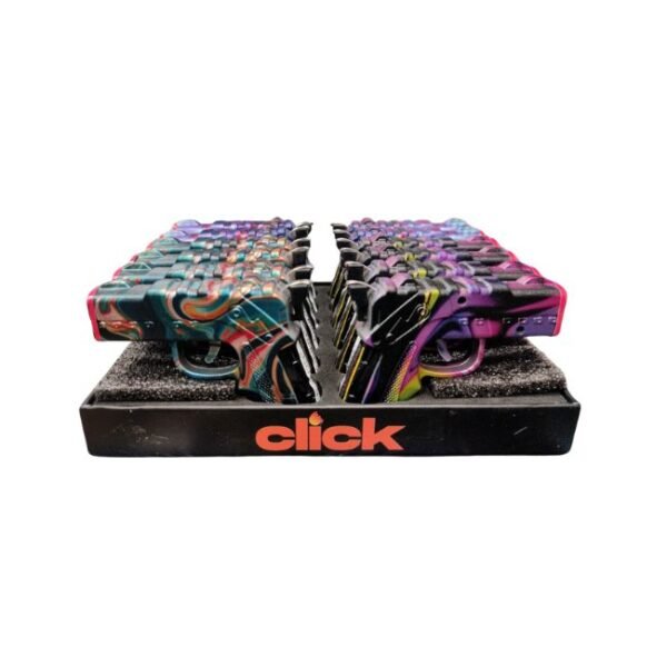 CLICK MARBLE EFFECT TRIPLE FLAME GUN TORCH LIGHTER 12CT/ DISPLAY