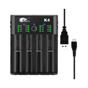 IMREN K4 4 SLOT LI-ION BATTERY CHARGER WITH USB PORT