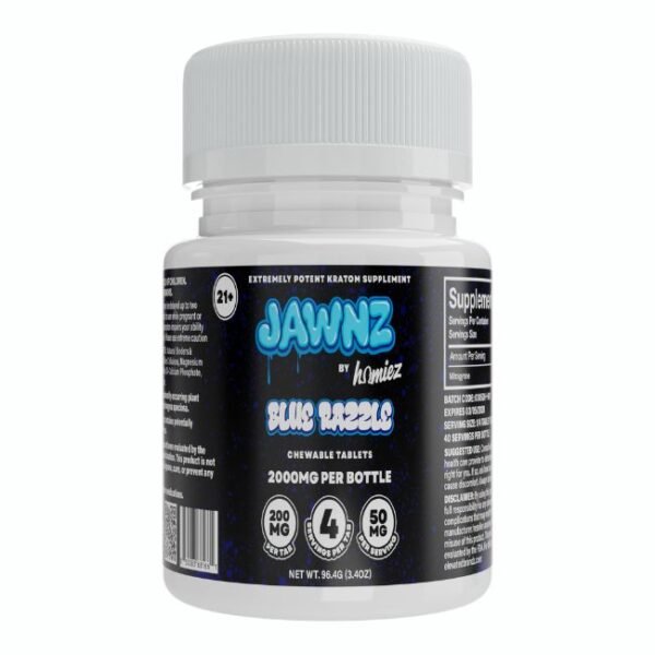 JAWNZ BY HOMIEZ KRATOM SUPPLEMENT 200MG PER TABLET 10CT/ JAR
