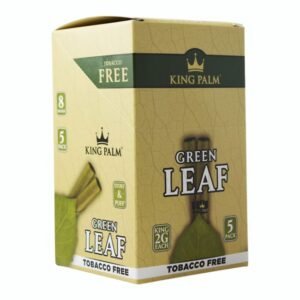KING PALM GREEN LEAF TOBACCO FREE CONES 5PK 8CT/ BOX