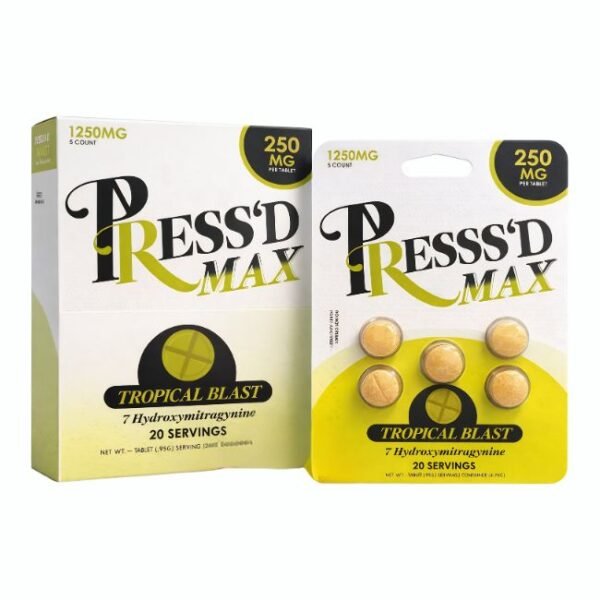PRESSD MAX 7-HYDROXYMITRAGYNINE 250MG PER TABLET 5CT/10PK
