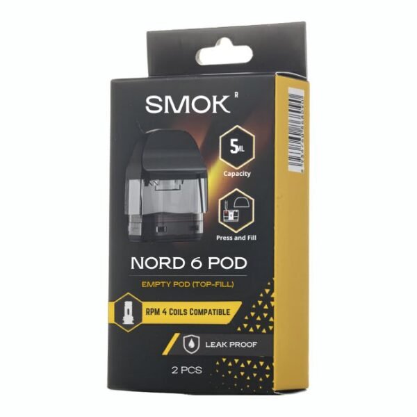 SMOK NORD 6 TOP-FILL 5ML EMPTY REPLACEMENT POD 2PK/ BOX