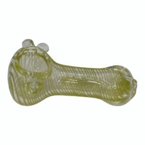 GLASS 3"INCH DOUBLE FRYT LIME DESIGN HANDPIPE