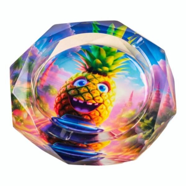 OILSEED PINEAPPLE HEAVY DUTY MEDIUM GLASS ASHTRAY