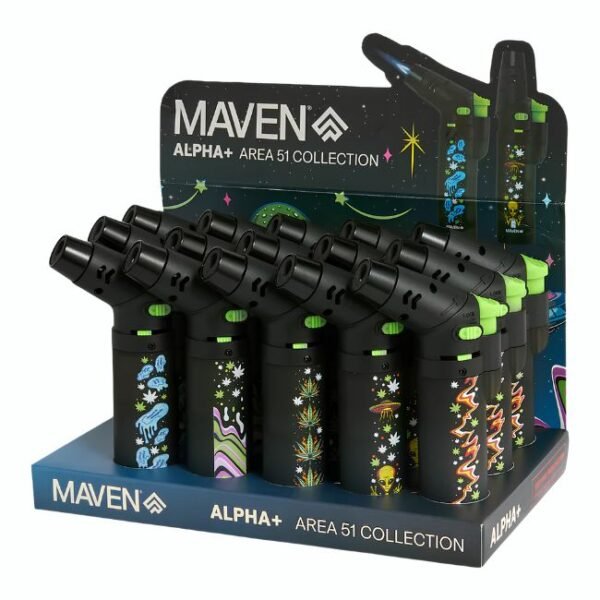 MAVEN ALPHA  PLUS WIND PROOF TORCH LIGHTER 15CT DISPLAY