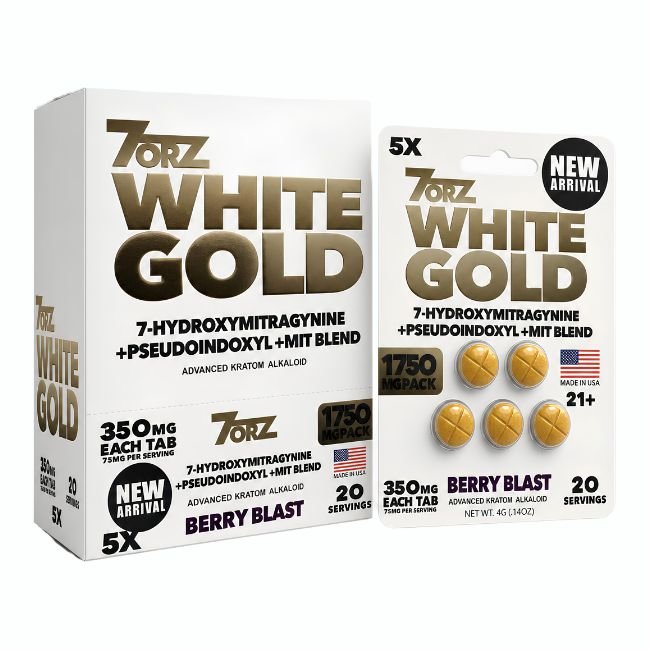 7ORZ WHITE GOLD 7-HYDROXY+PSEDUO+MIT BLEND 350MG PER TABLET 5CT/10PK 7ORZ WHITE GOLD 7-HYDROXY+PSEDUO+MIT BLEND 350MG PER TABLET 5CT/10PK