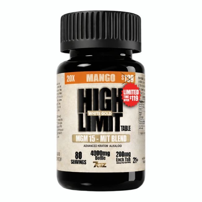 HIGH LIMIT BY 7ORZ MGM 15 - MIT BLEND WHITE GOLD 200MG PER TABLET 20CT/ JAR HIGH LIMIT BY 7ORZ MGM 15 - MIT BLEND WHITE GOLD 200MG PER TABLET 20CT/ JAR