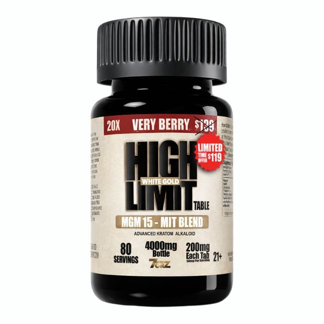 HIGH LIMIT BY 7ORZ MGM 15 - MIT BLEND WHITE GOLD 200MG PER TABLET 20CT/ JAR HIGH LIMIT BY 7ORZ MGM 15 - MIT BLEND WHITE GOLD 200MG PER TABLET 20CT/ JAR