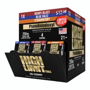 HIGH LIMIT BY 7ORZ PSEUDOINDOXYL BLACK GOLD ASSORTED FLAVOR 250MG PER TABLET 1CT/30PK