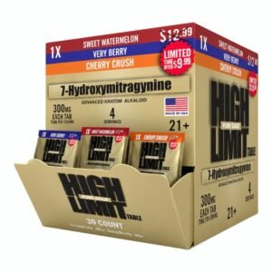 HIGH LIMIT BY 7ORZ 7-HYDROXY PURE GOLD ASSORTED FLAVOR 300MG PER TABLET 1CT/30PK