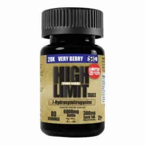 HIGH LIMIT BY 7ORZ 7-HYDROXY PURE GOLD 300MG PER TABLET 20CT/ JAR