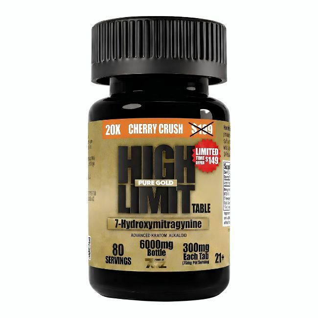 HIGH LIMIT BY 7ORZ 7-HYDROXY PURE GOLD 300MG PER TABLET 20CT/ JAR HIGH LIMIT BY 7ORZ 7-HYDROXY PURE GOLD 300MG PER TABLET 20CT/ JAR