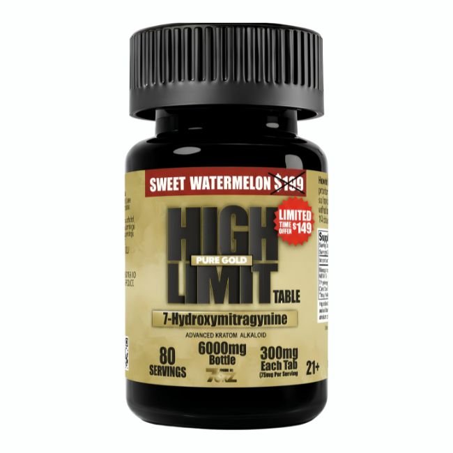 HIGH LIMIT BY 7ORZ 7-HYDROXY PURE GOLD 300MG PER TABLET 20CT/ JAR HIGH LIMIT BY 7ORZ 7-HYDROXY PURE GOLD 300MG PER TABLET 20CT/ JAR