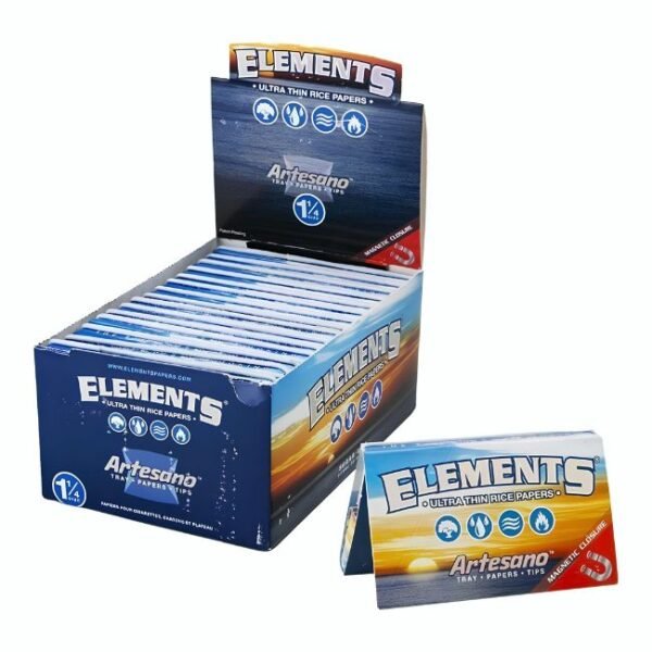 ELEMENTS ULTRA THIN ARTESANO MAGNETIC CLOSURE TRAY + PAPER + TIPS 15CT/ BOX
