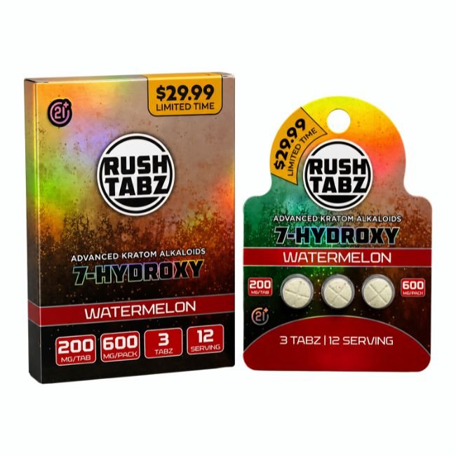 RUSH TABZ 7-HYDROXY 200MG PER TABLET 3CT/5PK (PRE PRICED $29.99) RUSH TABZ 7-HYDROXY 200MG PER TABLET 3CT/5PK (PRE PRICED $29.99)