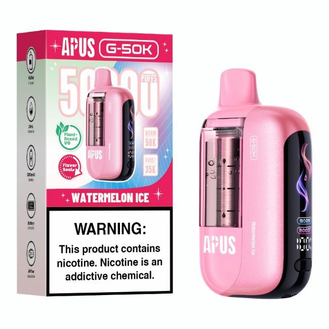 APUS G-50K 5% DISPOSABLE (100ML) 50K PUFFS 5CT/ BOX APUS G-50K 5% DISPOSABLE (100ML) 50K PUFFS 5CT/ BOX