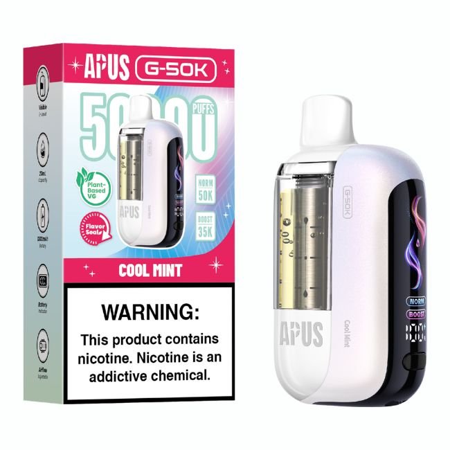 APUS G-50K 5% DISPOSABLE (100ML) 50K PUFFS 5CT/ BOX APUS G-50K 5% DISPOSABLE (100ML) 50K PUFFS 5CT/ BOX