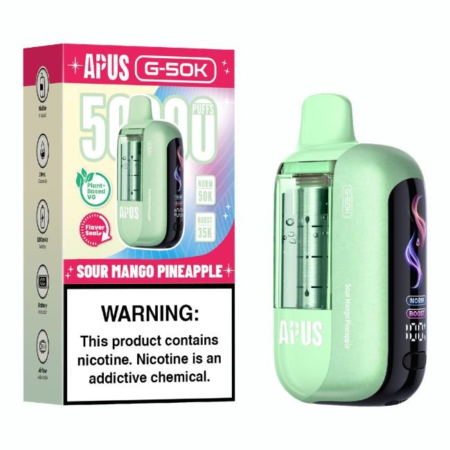 APUS G-50K 5% DISPOSABLE (100ML) 50K PUFFS 5CT/ BOX APUS G-50K 5% DISPOSABLE (100ML) 50K PUFFS 5CT/ BOX