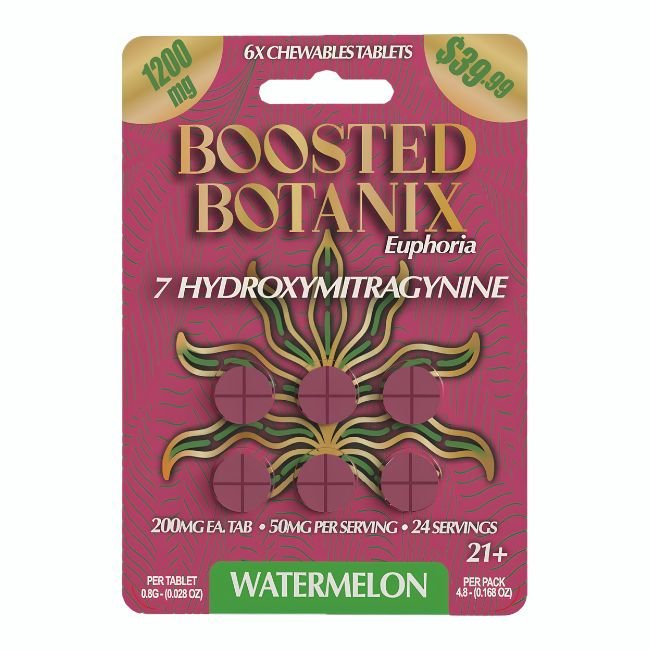 BOOSTED BOTANIX EUPHORIA 7-HYDROXY 200MG PER TABLET 6CT/10PK (PRE PRICED $39.99) BOOSTED BOTANIX EUPHORIA 7-HYDROXY 200MG PER TABLET 6CT/10PK (PRE PRICED $39.99)