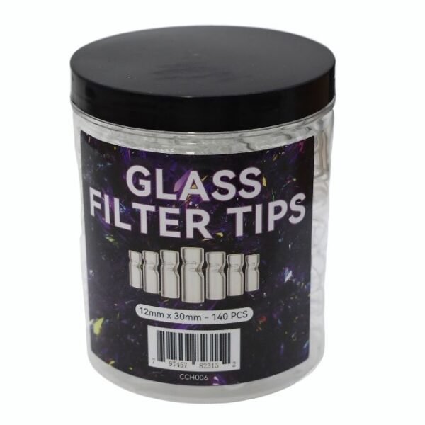 GLASS FILTER TIPS 12MM * 30MM -140CT JAR