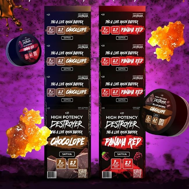 DESTRO25GMDAB003 DESTROYER HIGH POTENCY THC-A LIVE ROSIN BADDER 2.5GM DAB 5CT/ BOX