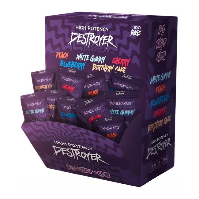 DESTROD9GUM10022 DESTROYER D9 + THCP + CB9A MIX FLAVOR 3000MG 2PK GUMMIES 100CT/ BOX