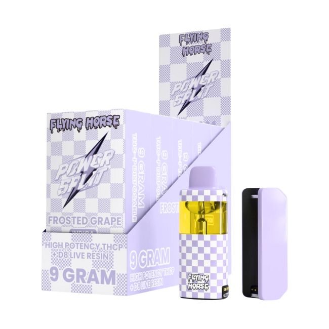 FHPS9GMDIS06 FLYING HORSE POWER SPLIT HIGH POTENCY THCP + D8 LIVE 9GM DISPO 5CT/ BOX